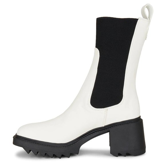 NEW Sol Sana St. Sana Lisbon Boot in White & Black Chunky Bootie 37 / 7 - Picture 4 of 5